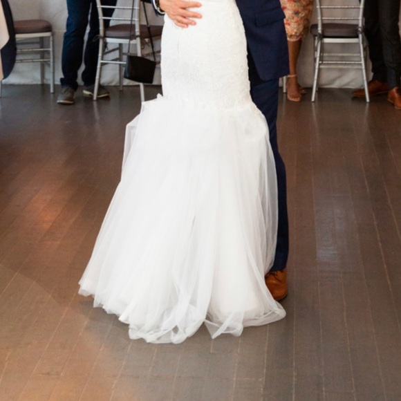 David’s Bridal - Long Sleeve Off-the-Shoulder Trumpet Wedding Dress (WG3943) - Picture 10 of 10